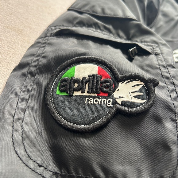 Y2K Aprilia Racing  Black Bomber Jacket for Men - Picture 3 of 7
